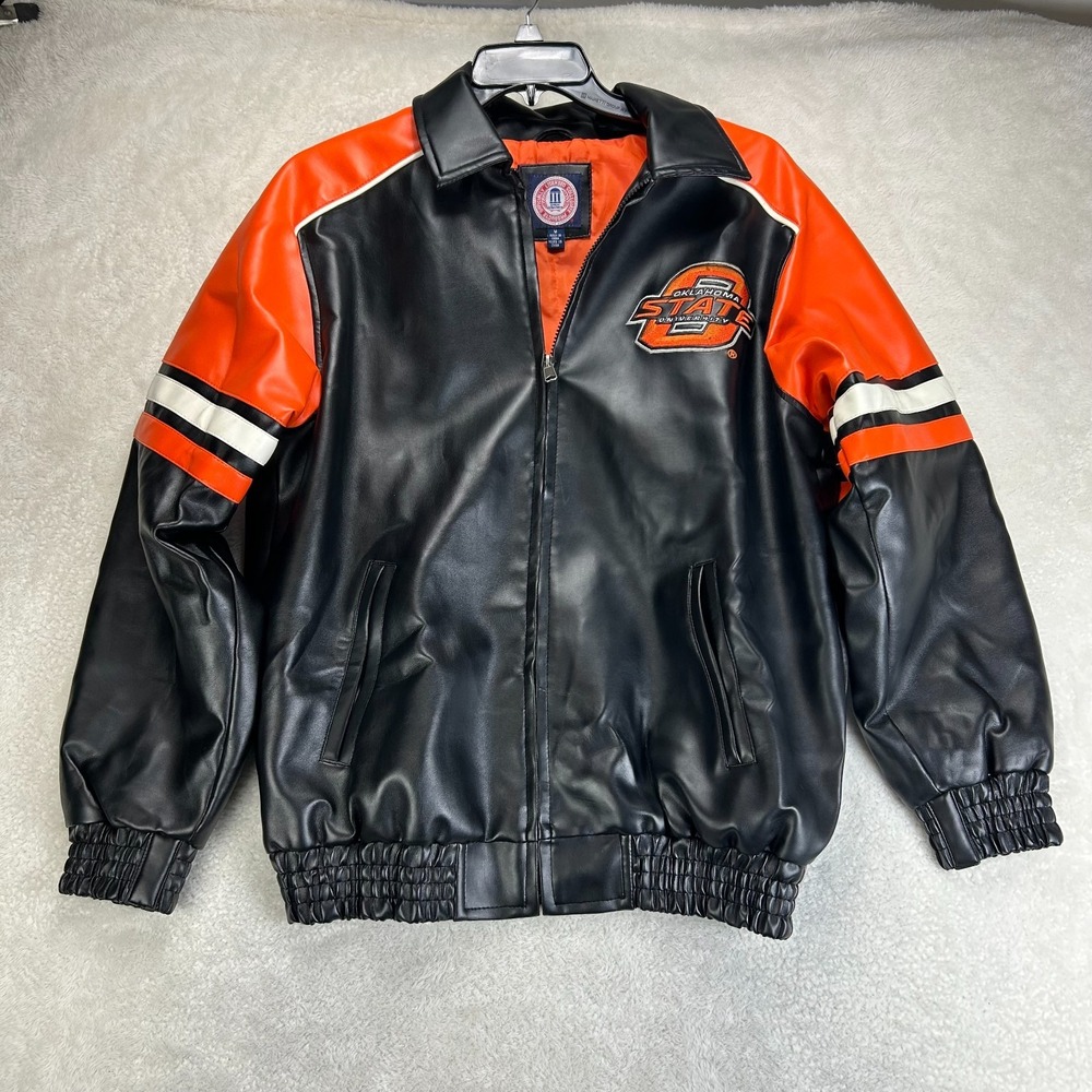OSU Bomber Jacket Mens M Oklahoma State Cowboys Football Coat "Not Leather"